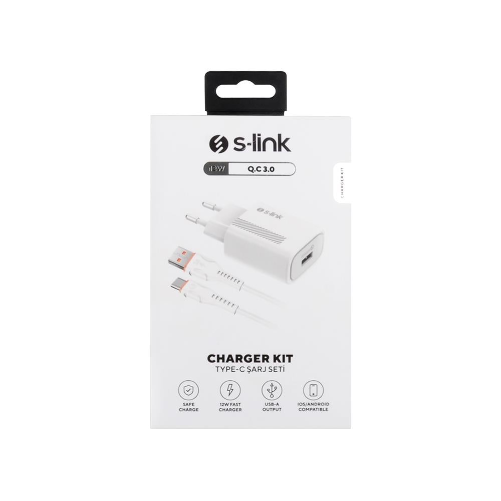 S-link SL-EC40T Type-C Kablolu 5V 2400MA Şarj Adaptörü