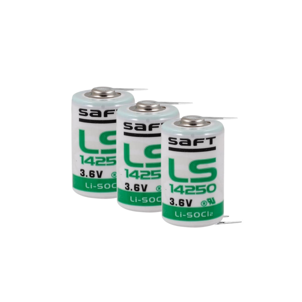 Saft LS14250 - 1/2 AA 3.6V Li-SOCI2 3PT Lithium Pil - 3 Pinli (3 Lü Paket)
