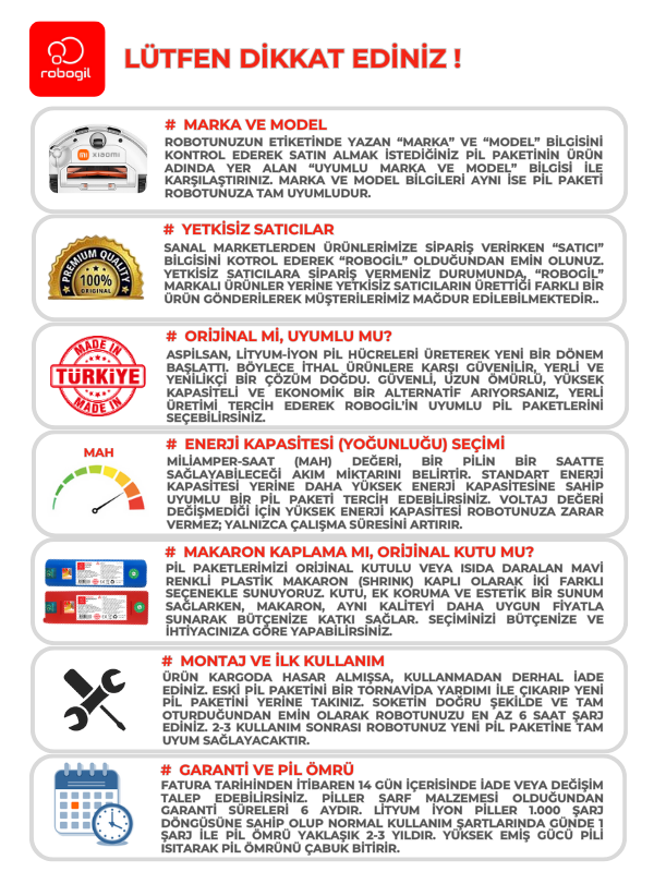 Philips HomeRun XU7000 5800mAh Uyumlu Robot Süpürge Pili C5812RB-Phi-001