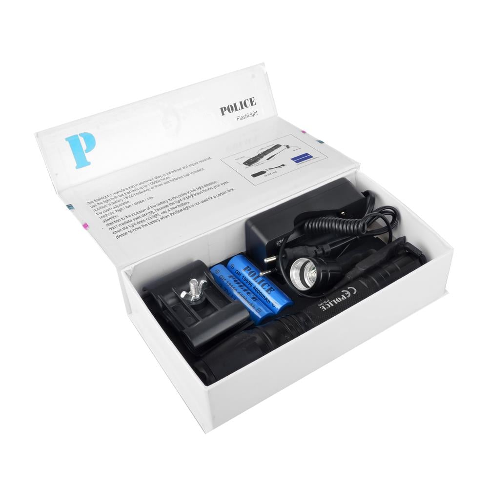 Police PS-90 T6 Led Tüfek Aparatlı Şarjlı El Feneri 2 x 18650