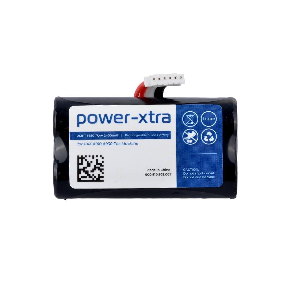 Power-Xtra - 2S1P - 18650 - 7.4V 2400 mAh - PAX A910 A930 Uyumlu POS Pili -  Li-ion Batarya