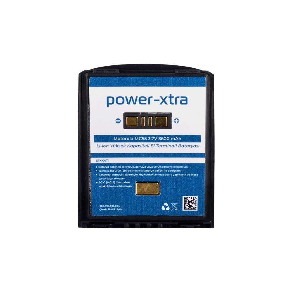 Power-Xtra - Motorola Sembol MC55 3.7V  3600mAh Yüksek Kapasiteli Li-ion El Terminali Bataryası
