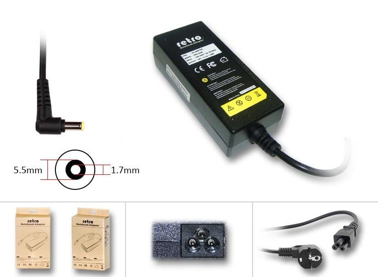 RETRO Acer Aspire One, Packard Bell DOT 40W Notebook Adaptör RNA-AC05
