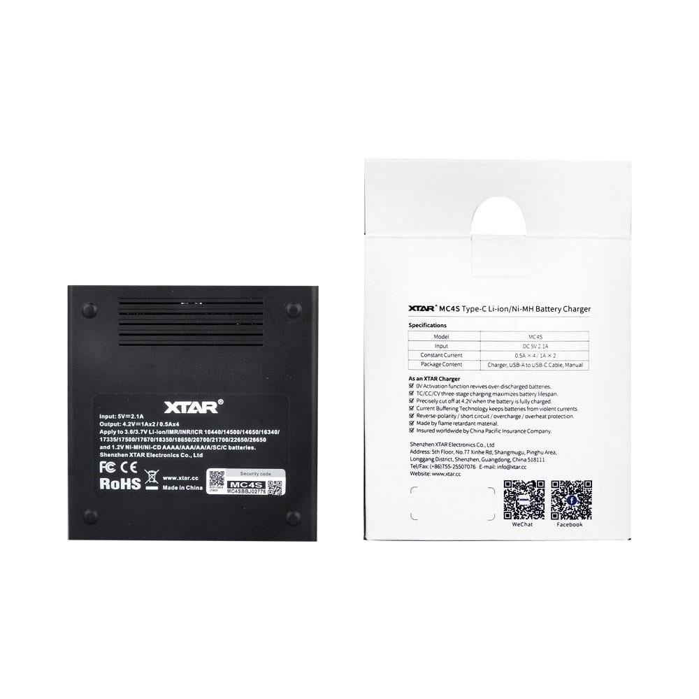 Xtar MC4S - Taşınabilir Li-ion/Ni-Mh Pil Şarj Cihazı - 4lü