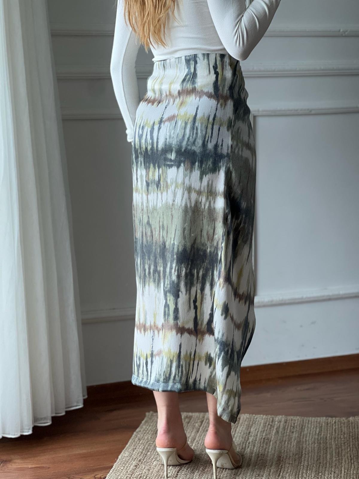 Anvalop Desenli Etek 50148 Haki