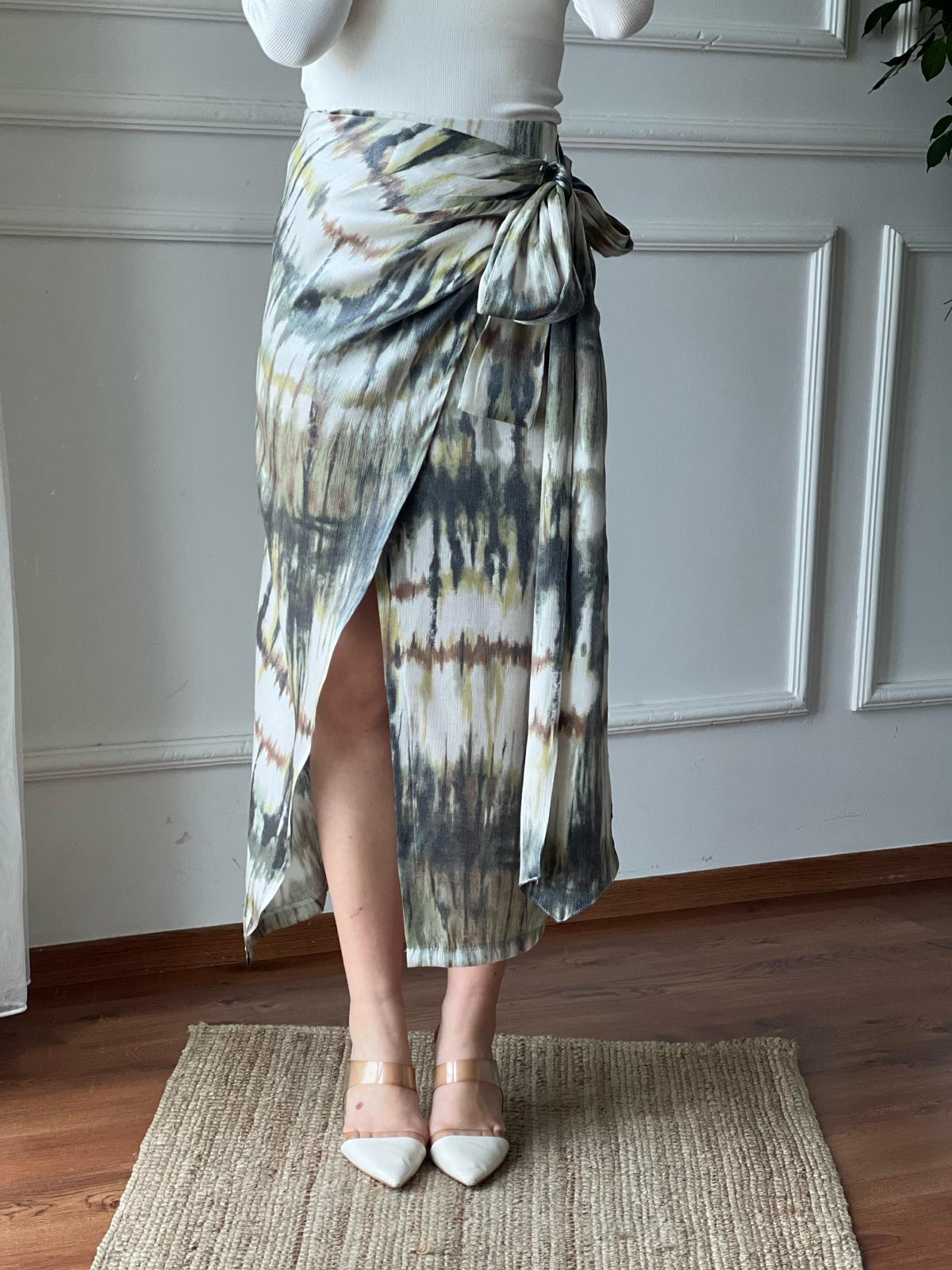 Anvalop Desenli Etek 50148 Haki