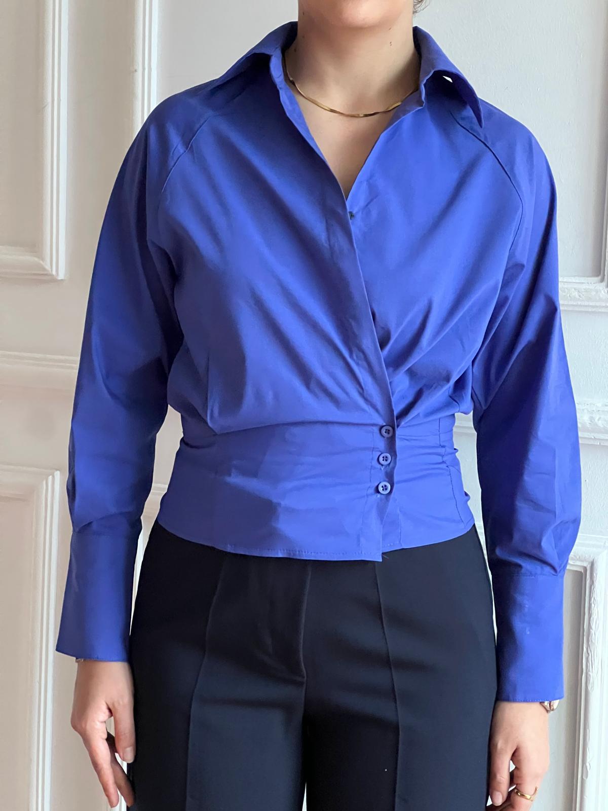 Arkası Pileli Gömlek 29535 Koyu Mavi