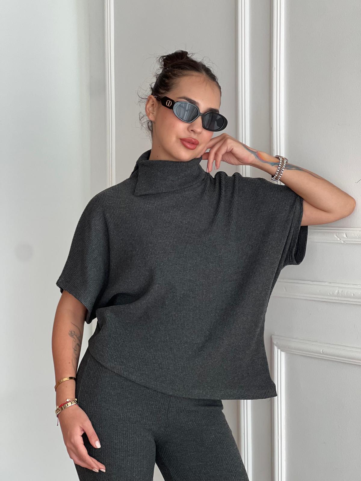 Asimetrik Bluz Pantolon Takım 32239-71910 Antrasit