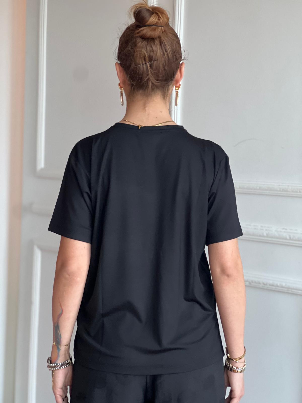 Asimetrik Kısa Kol Bluzu 30673 Siyah