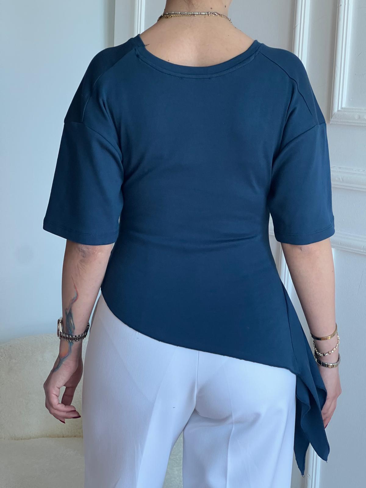 Asimetrik Tshirt 2321 İndigo
