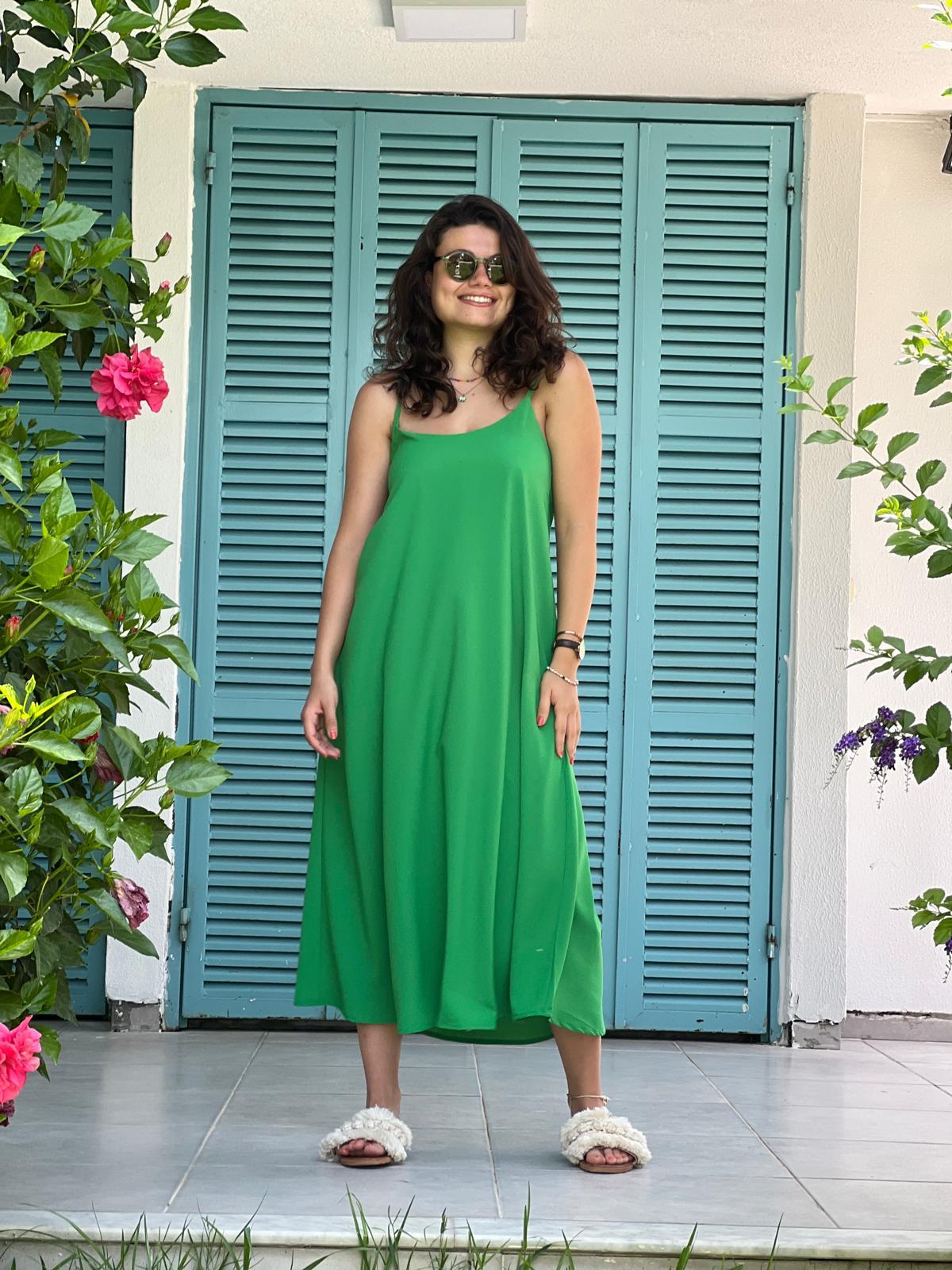 Askılı Salaş Elbise 0101 Yeşil