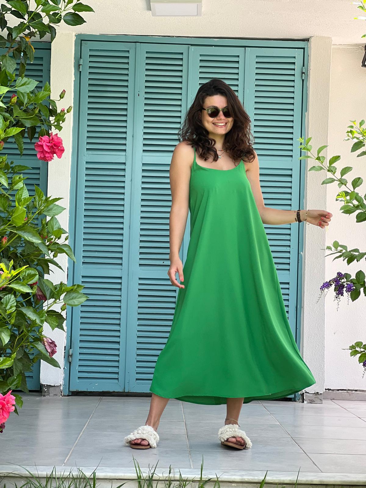 Askılı Salaş Elbise 0101 Yeşil