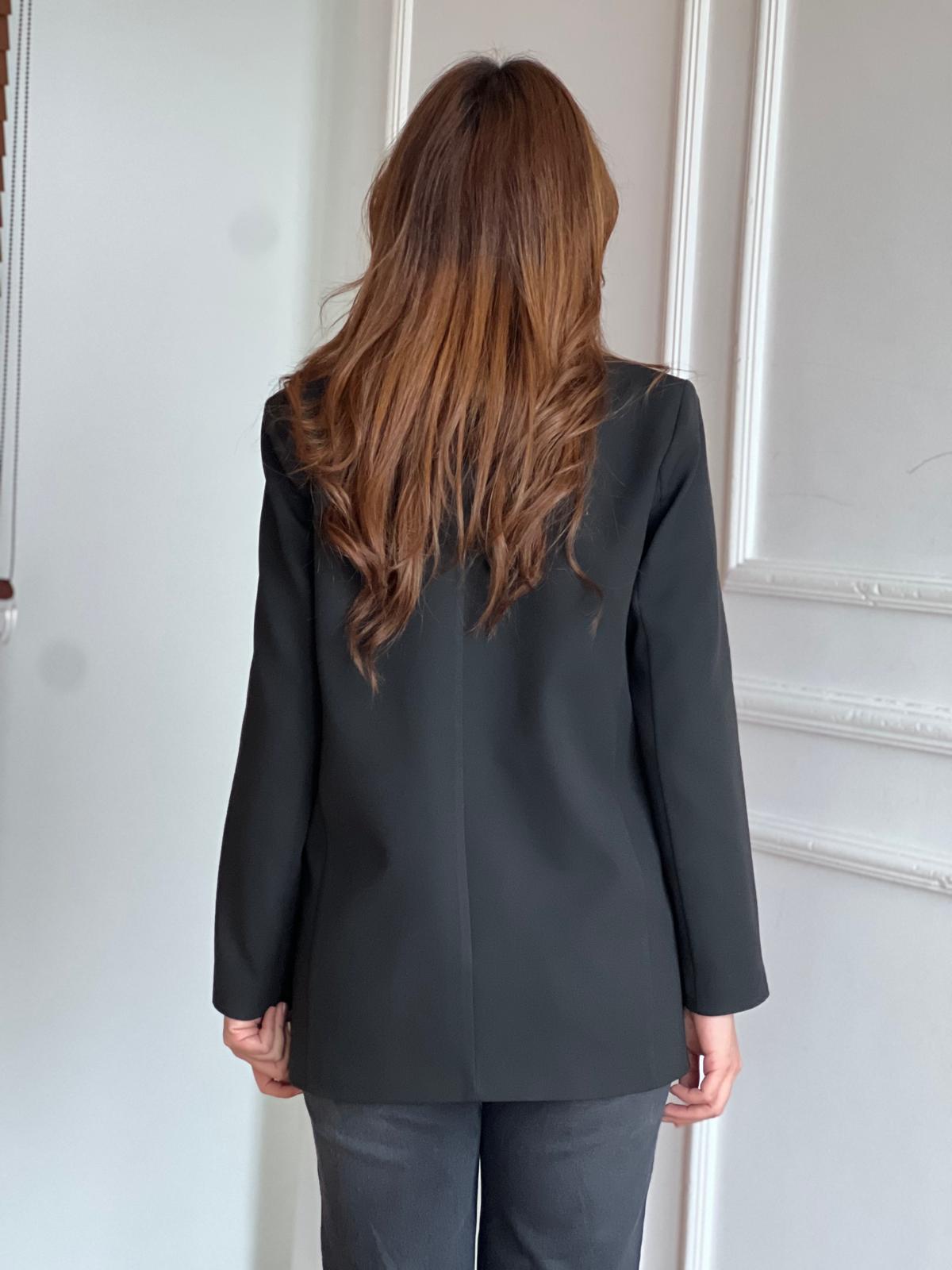 Astarlı Garnili Ceket 6286 Siyah