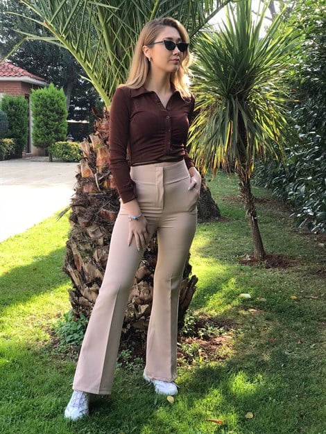 Bağcıklı Mini Gömlek 3733 Kahverengi