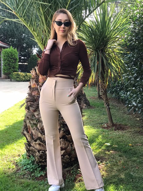 Bağcıklı Mini Gömlek 3733 Kahverengi