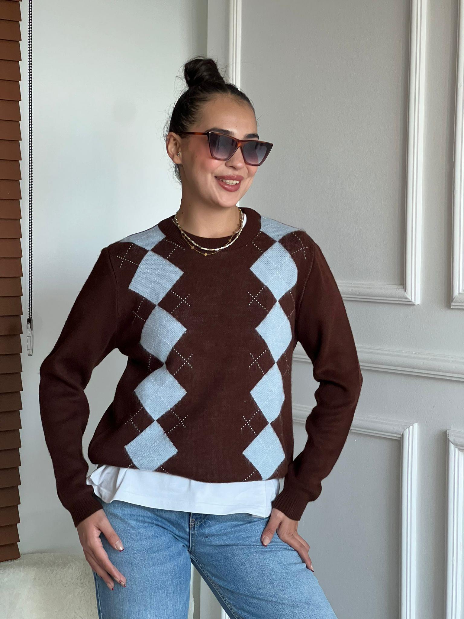 Baklava Desen Kazak 609097 Bebe Mavisi