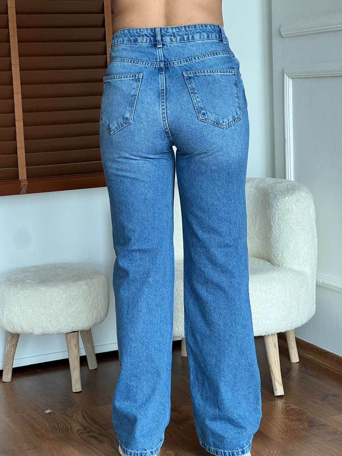 Basic Wideleg Pantolon 72290 Mavi