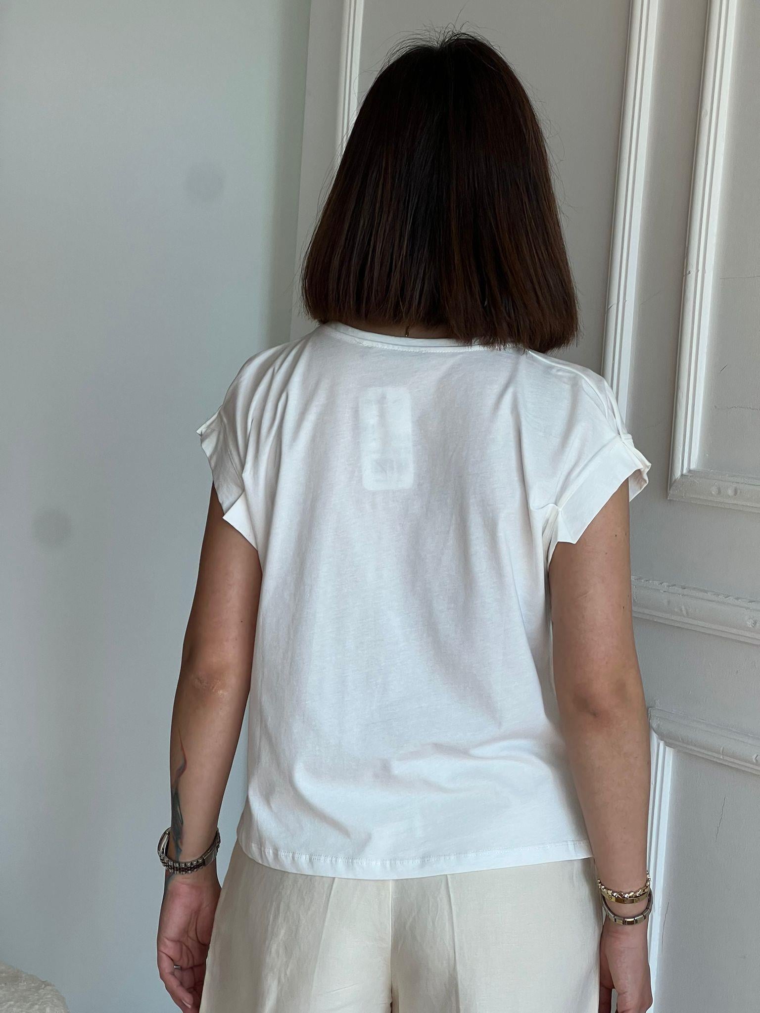 Baskılı Tshirt 29572 Ekru