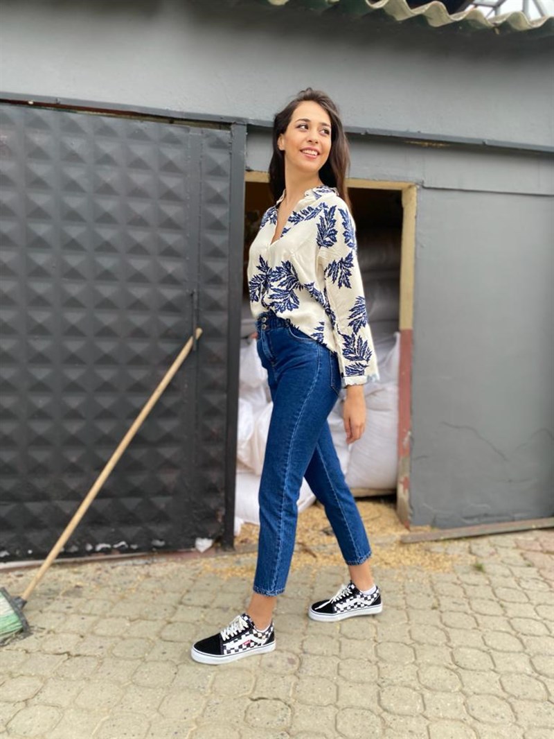 Beli Lastikli Pantolon 4349 Mavi