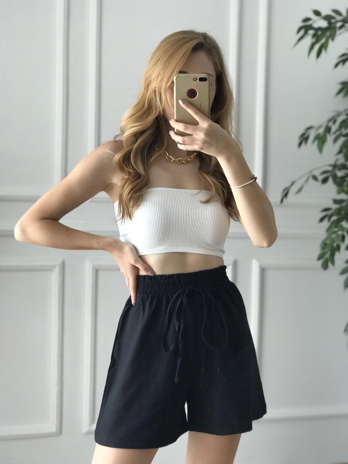 Beli Lastikli Şort  3757 Siyah