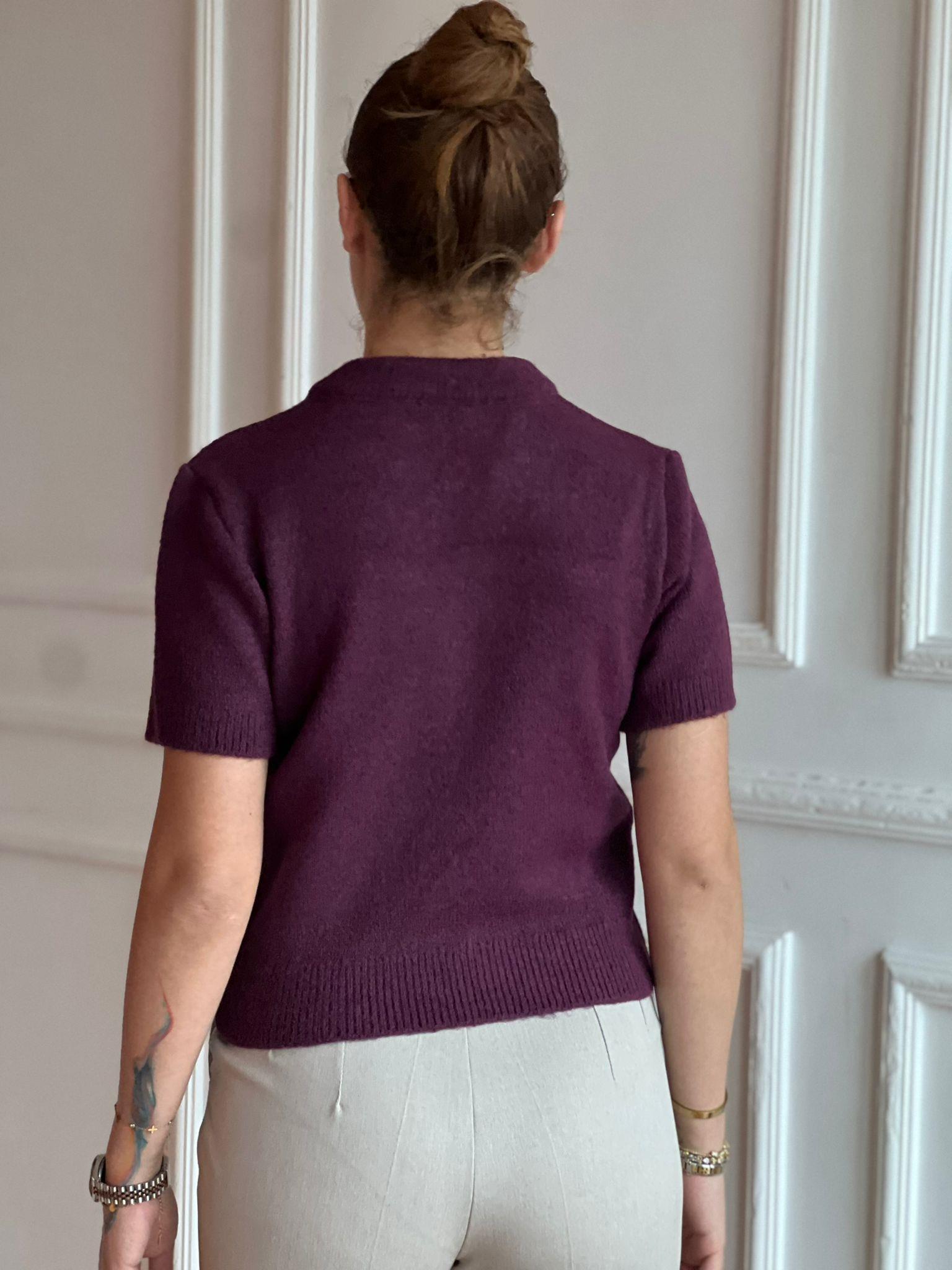 Bisiklet Yaka Fularlı Kazak 4672 Mürdüm