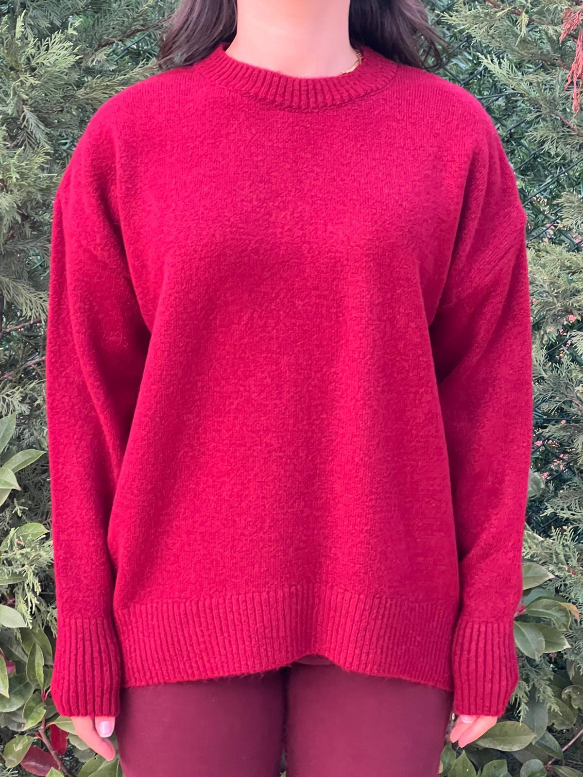 Bisiklet Yaka Kazak 21766 Bordo