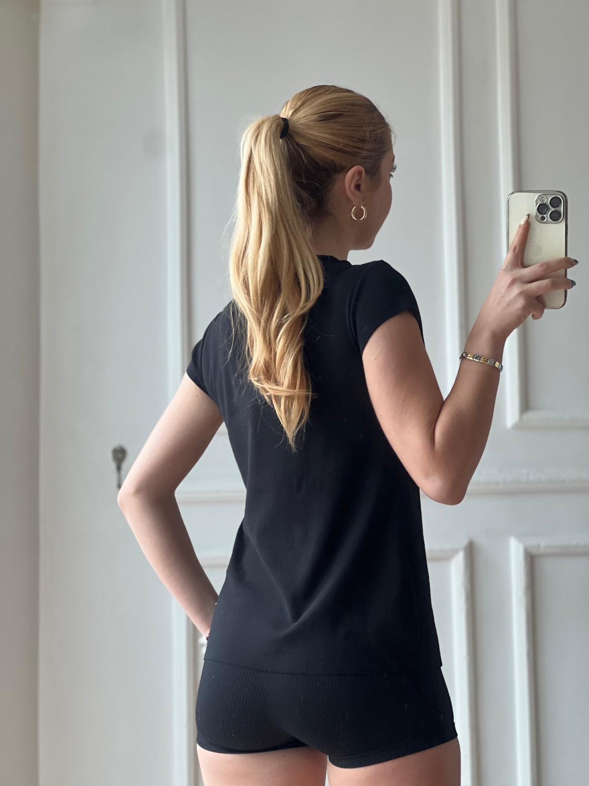 Bisiklet Yaka Tshirt 30719 Siyah