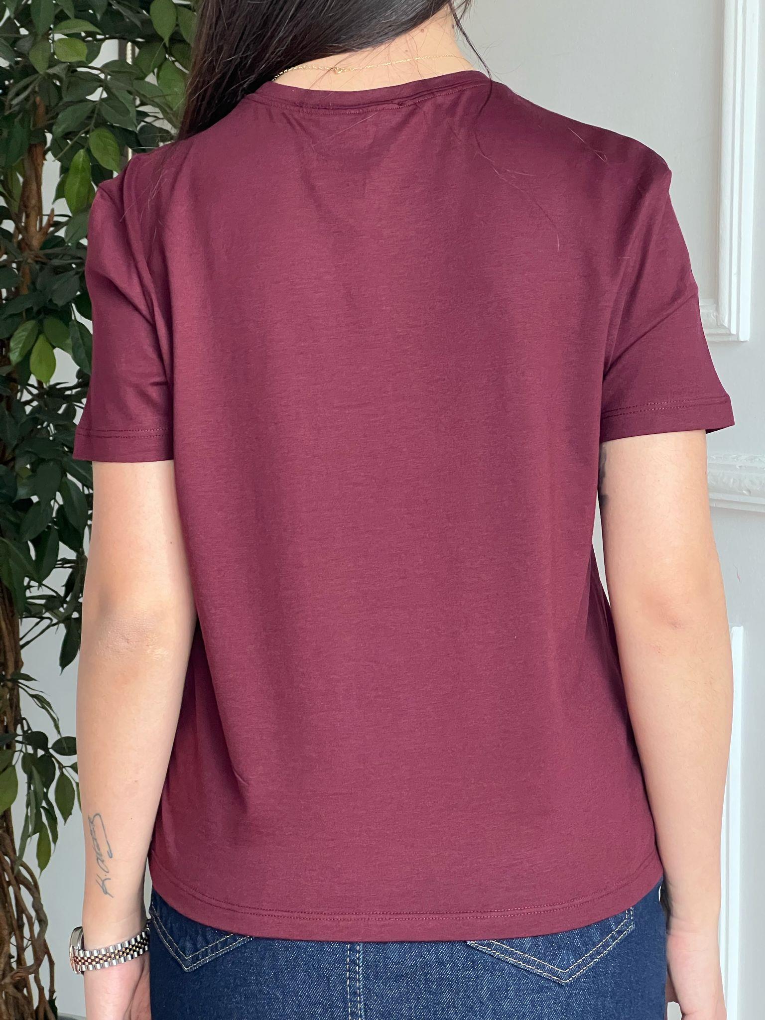 Bisiklet Yaka Tshirt 31791 Bordo
