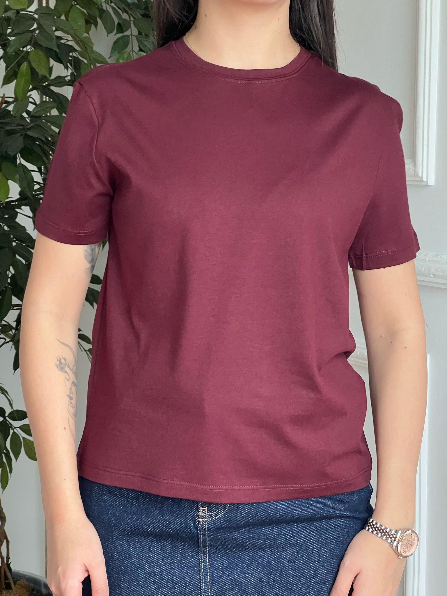 Bisiklet Yaka Tshirt 31791 Bordo