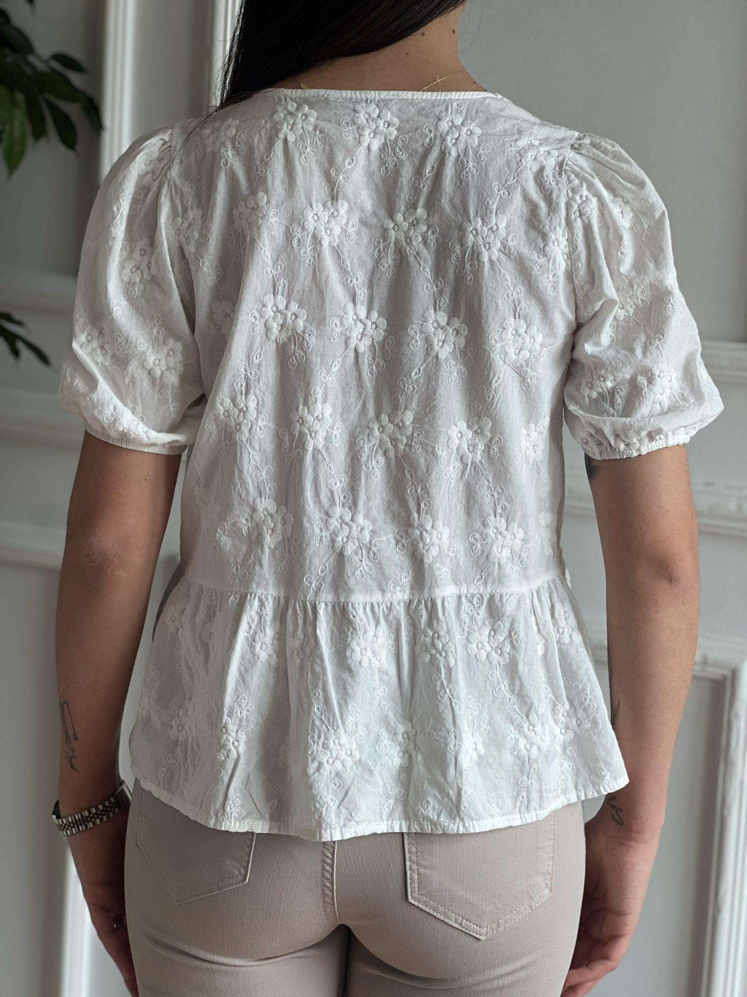 Biye Bağlamalı Bluz 24192 Ekru