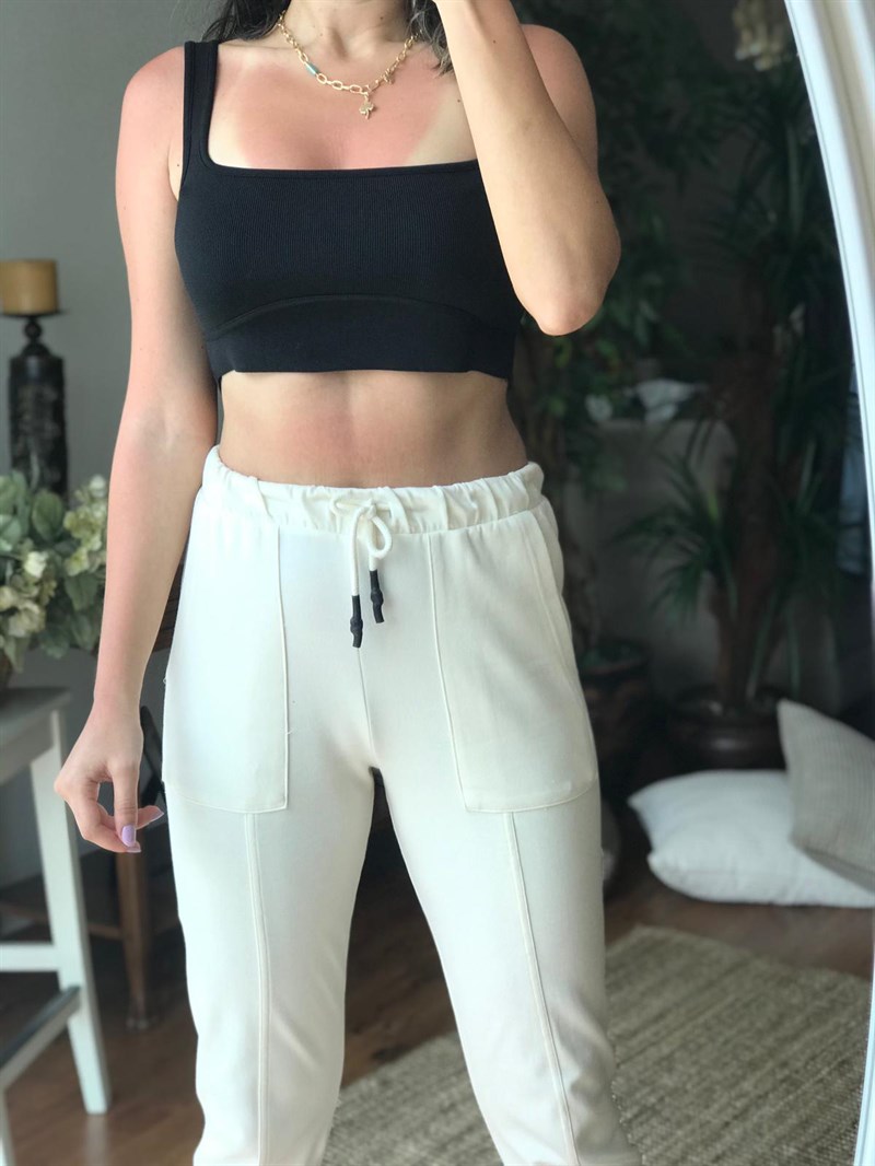 Biyeli Crop Top 2658 Siyah