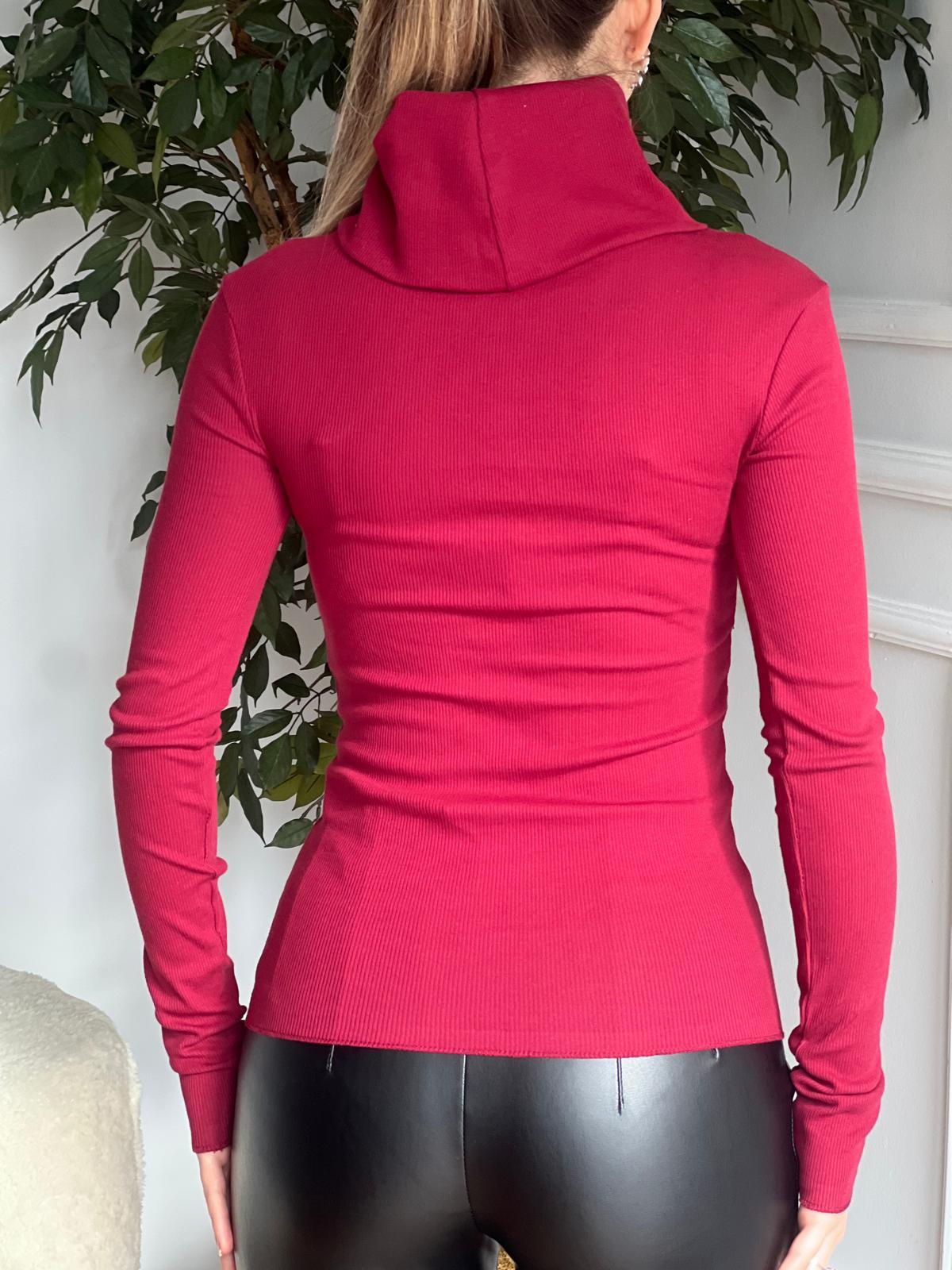 Boğazlı Bluz 16502 Bordo