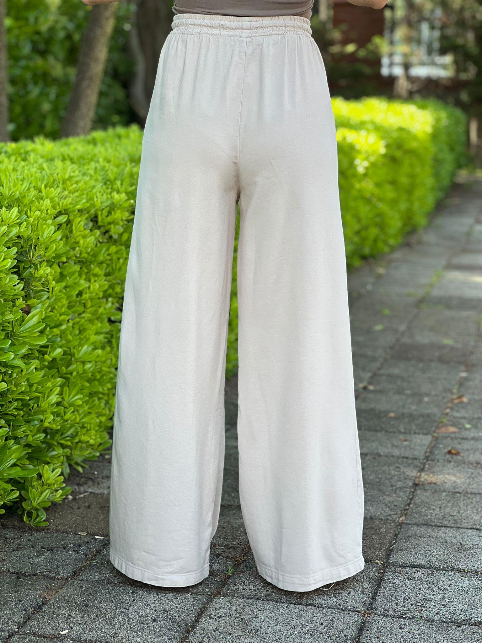 Bol Paça Gabardin Pantolon 5559 Taş