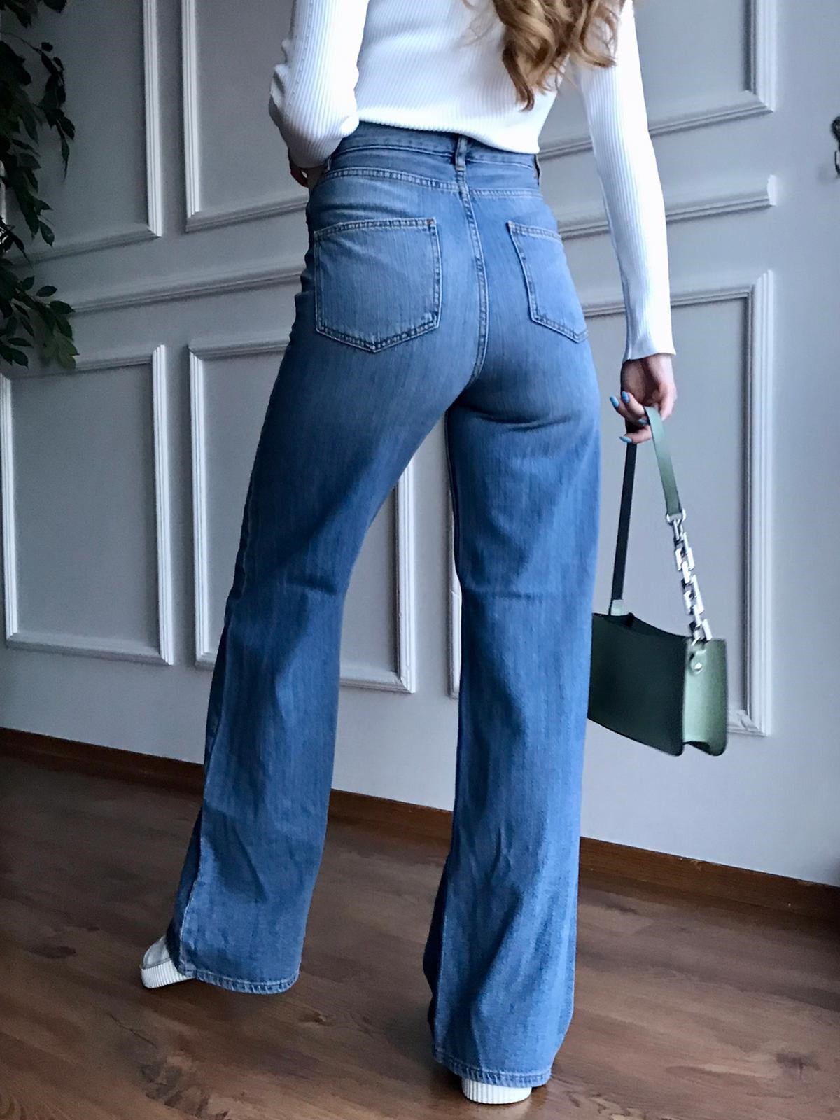 Bol Paça Kot Pantolon 8763 Mavi