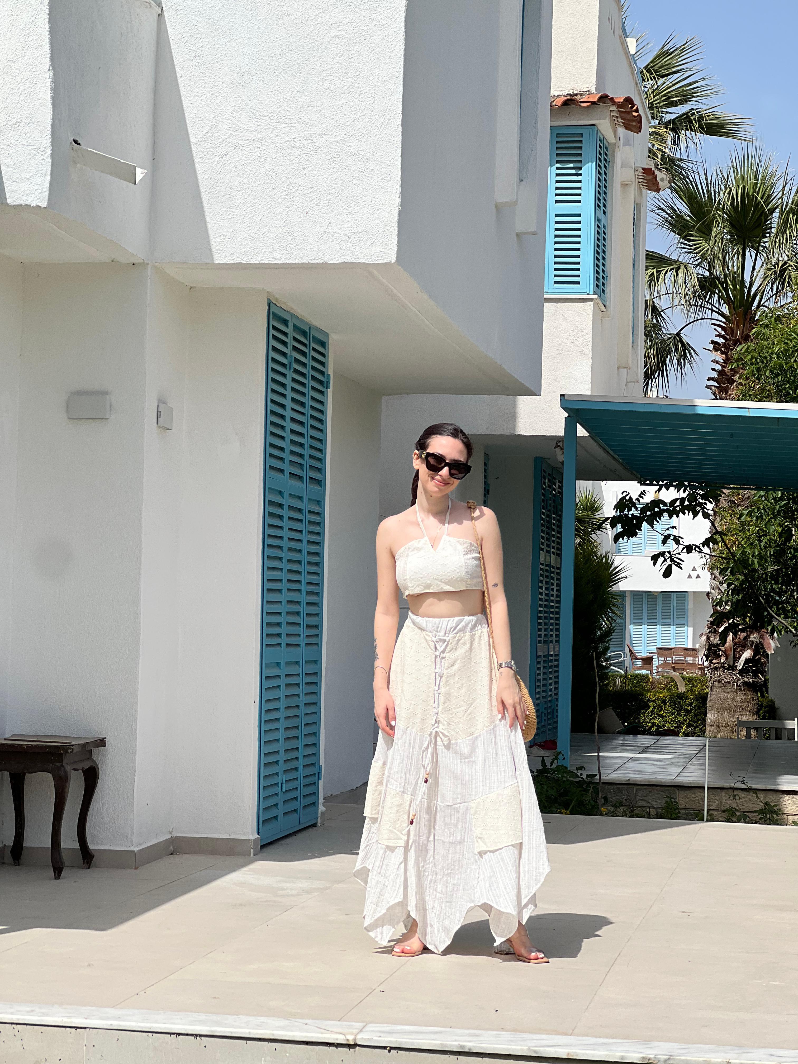 Brode Boyundan Bağmalı Bluz 232-1032 Bej