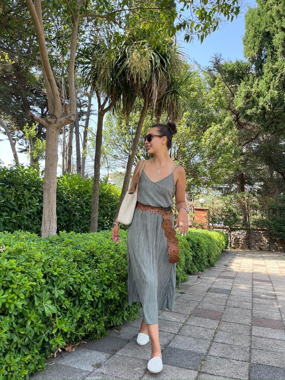 Bürümcük Askılı Elbise 30135 Haki