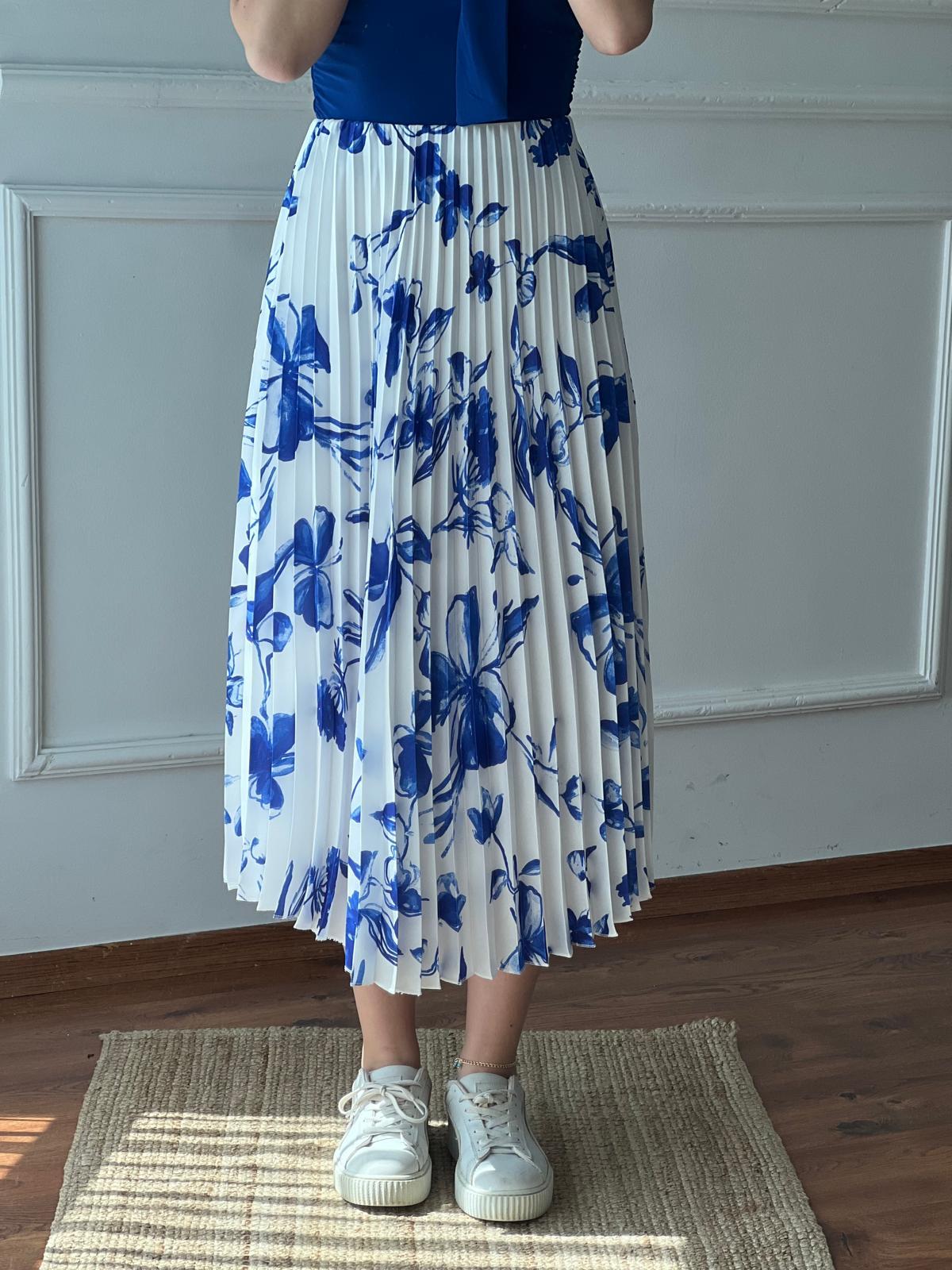 Çiçek Desenli Pileli Etek 2416193 Ekru