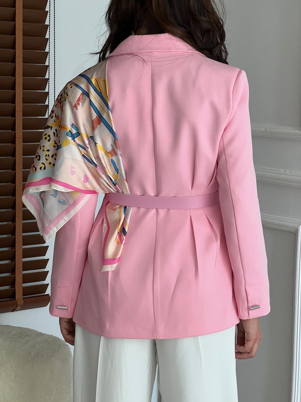 Çift Pileli Ceket 6337 Pembe