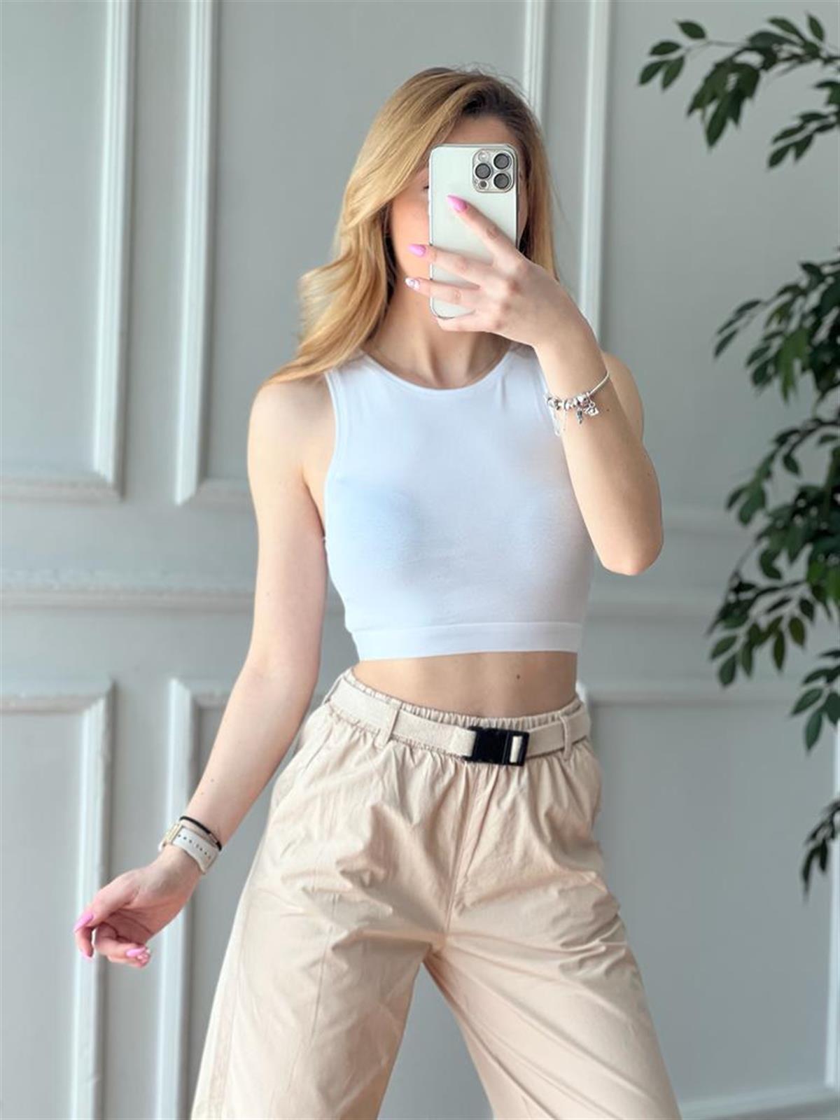 Crop Top 30114 Beyaz