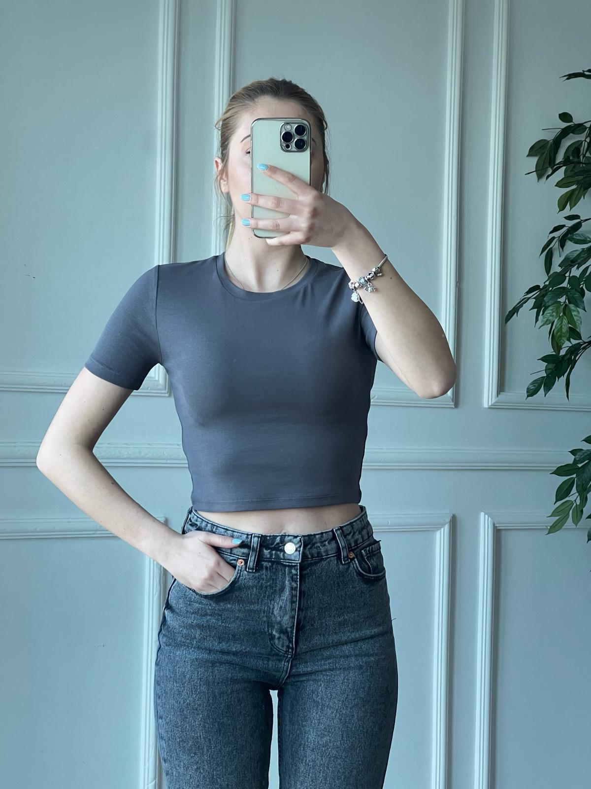 Crop Tshirt 30124 Füme