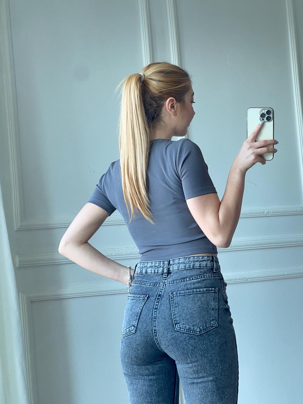 Crop Tshirt 30124 Füme