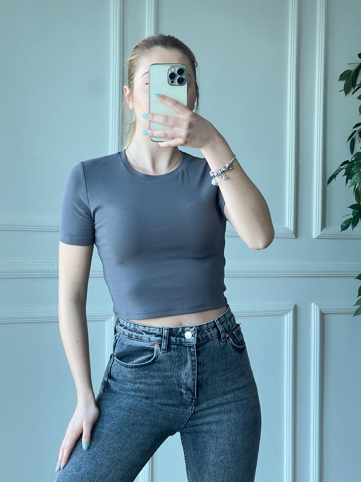 Crop Tshirt 30124 Füme