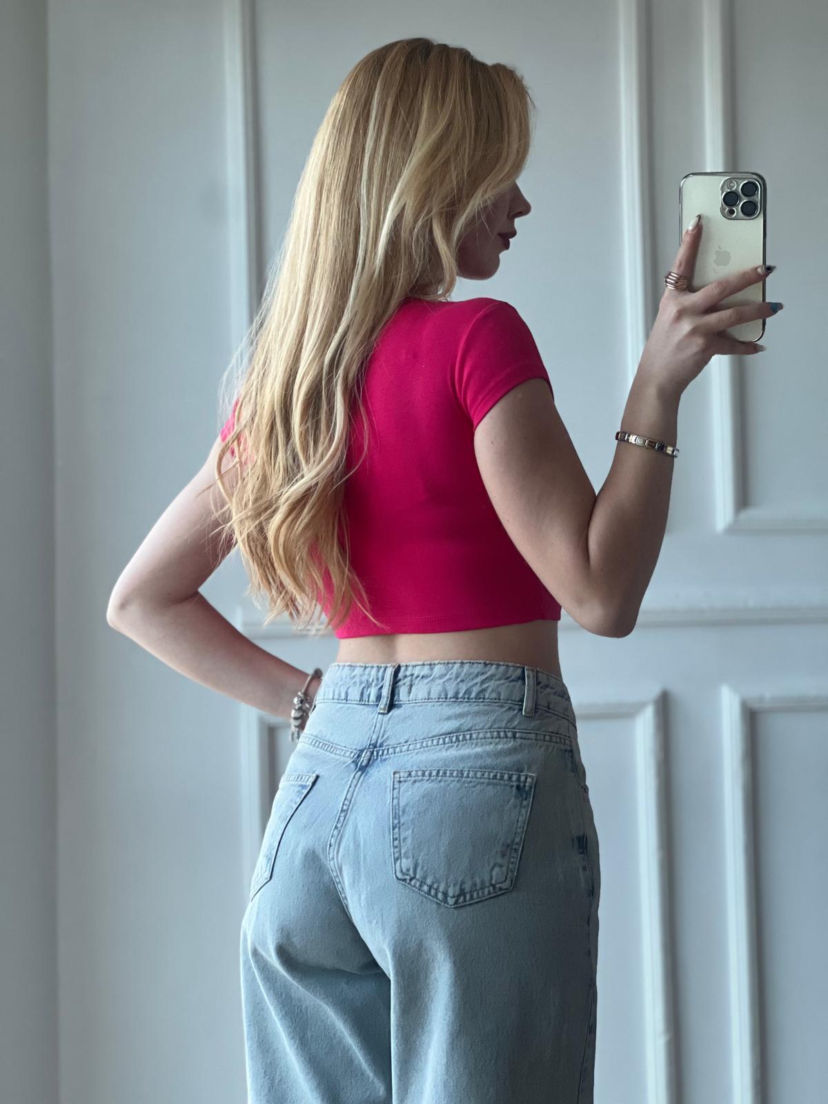 Crop Tshirt 30936 Fuşya