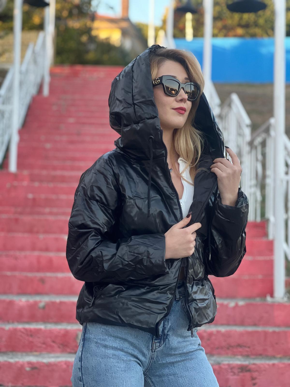 Deri Şişme Mont 4115 Siyah