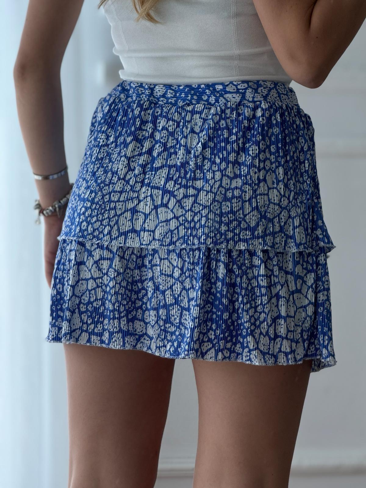 Desenli Şort Etek 27830 Mavi