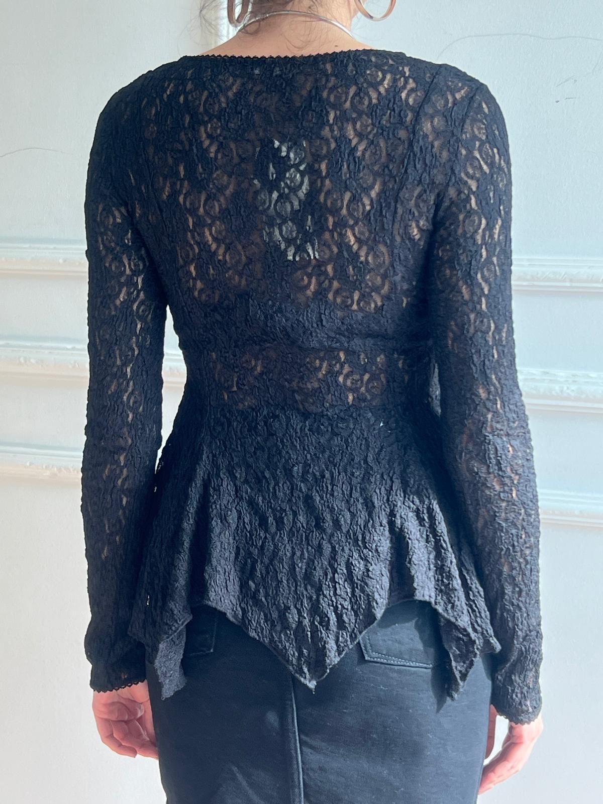 Dğpmeli Peplum Dantel Hırka 60433 Siyah