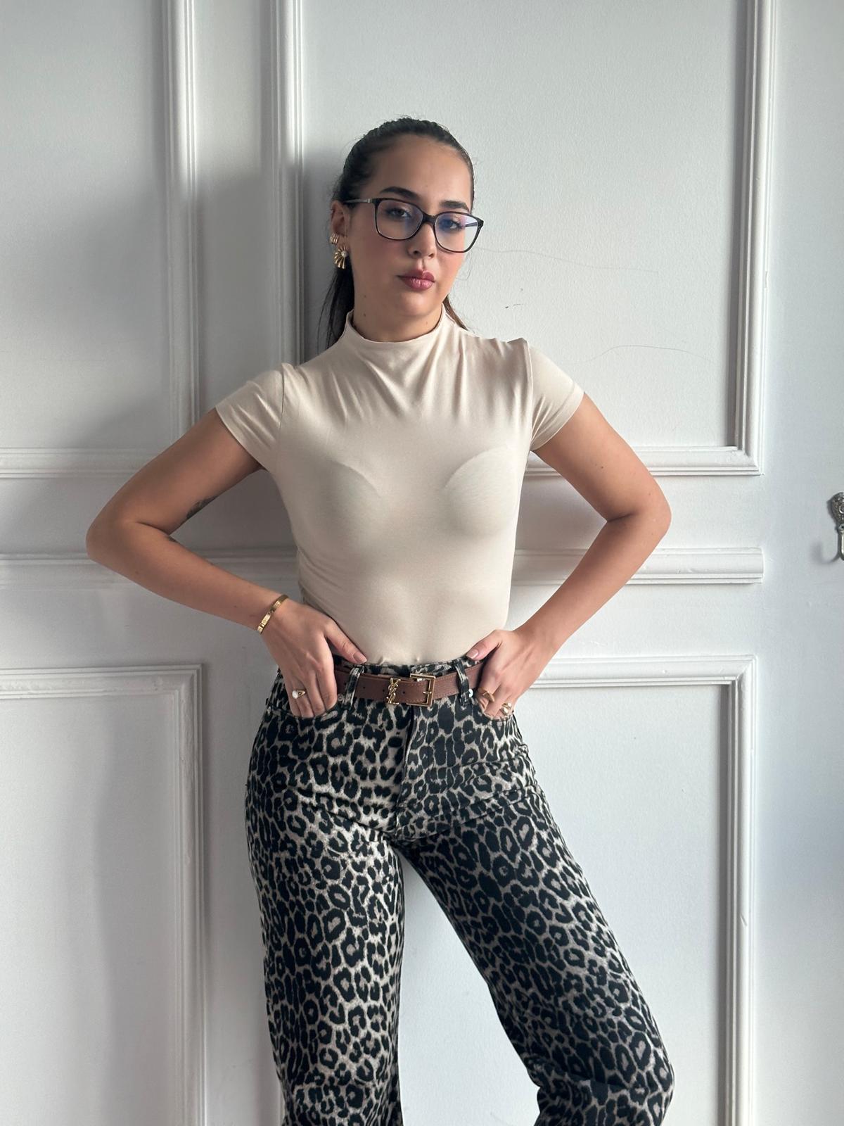 Dik Yaka Bluz 31439 Açık Bej