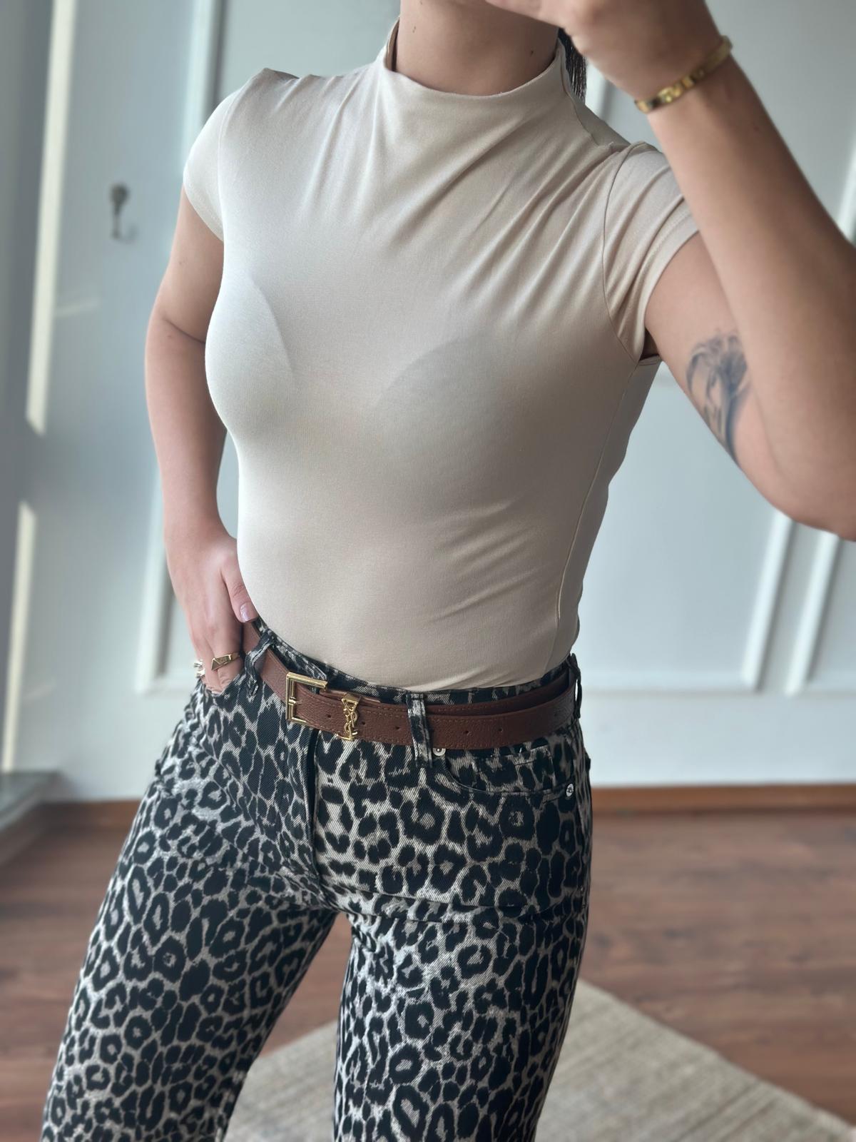 Dik Yaka Bluz 31439 Açık Bej