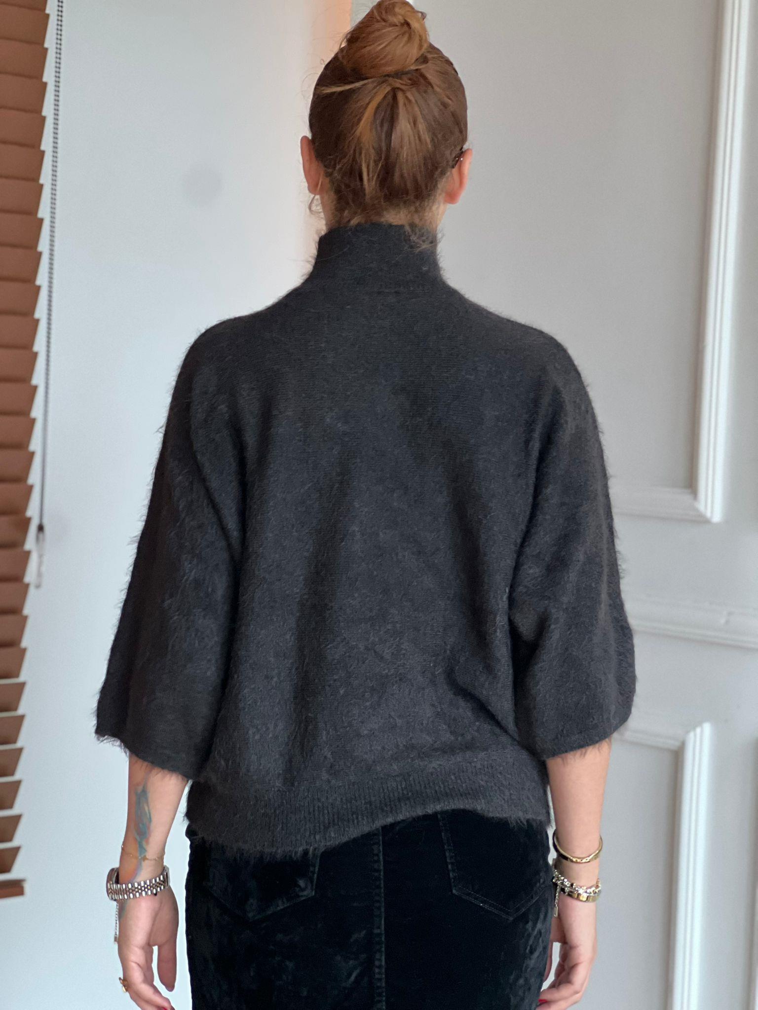 Dik Yaka Yumuşak Dokulu Kazak 10851 Antrasit