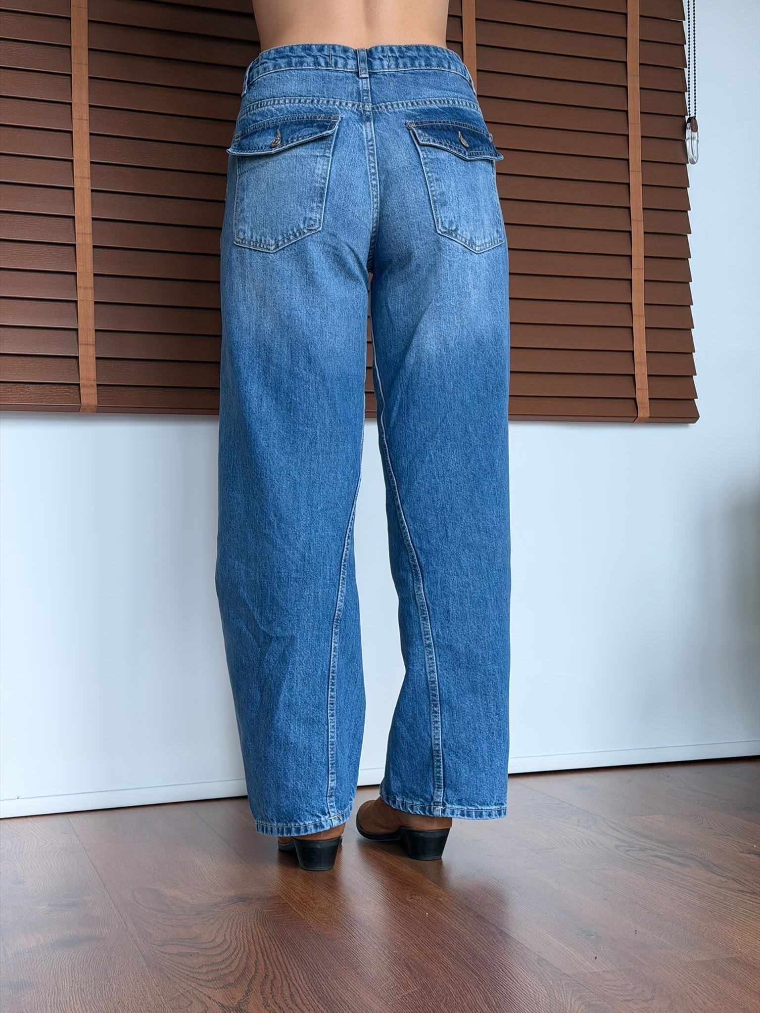 Dikişi Öne Dönüş Bol Pantolon 72394 Mavi